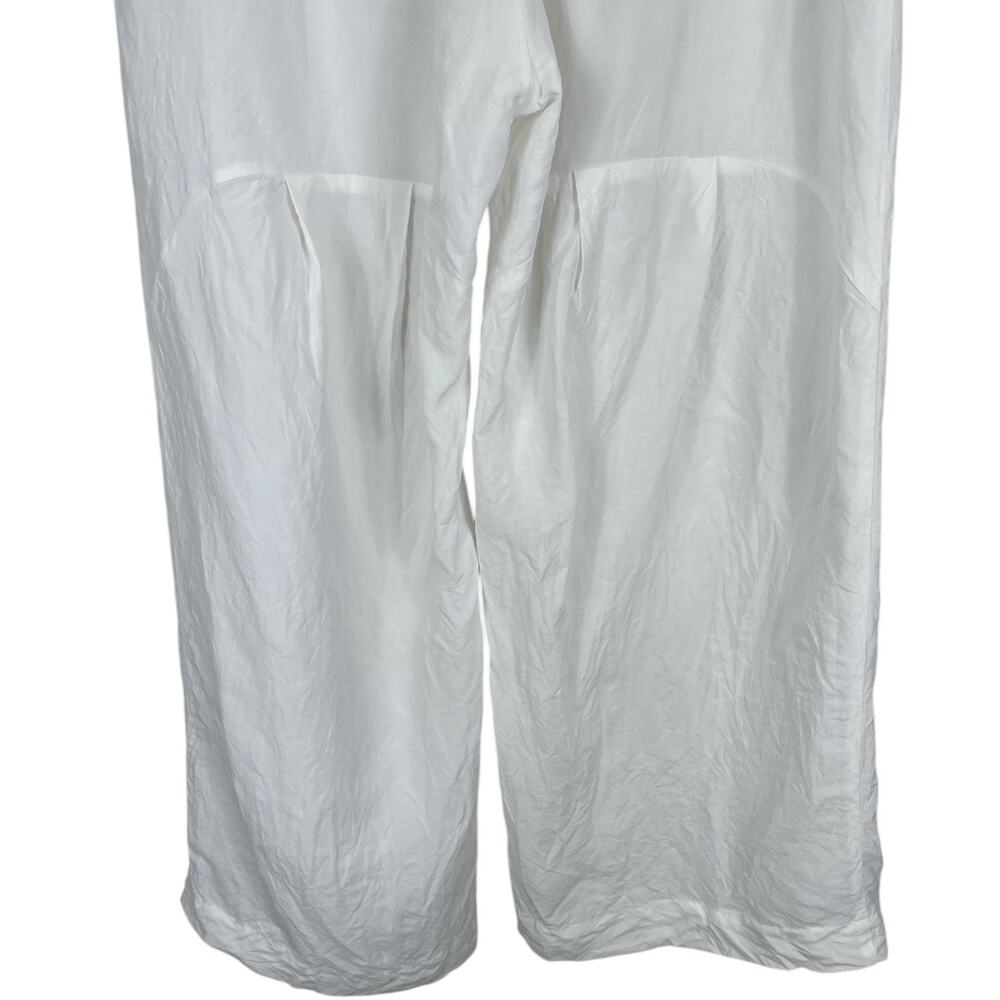 Shosh New York Structured Linen Cropped Wide Leg Pants Minimalist White Sz 2 Med - Picture 3 of 11